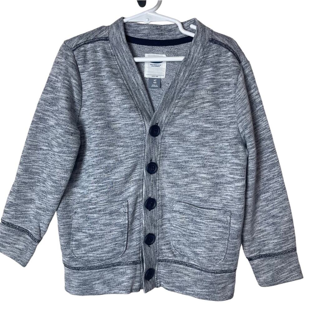 Old Navy Spacedye Button Front Long Sleeve Cardigan Blue White Size 4T